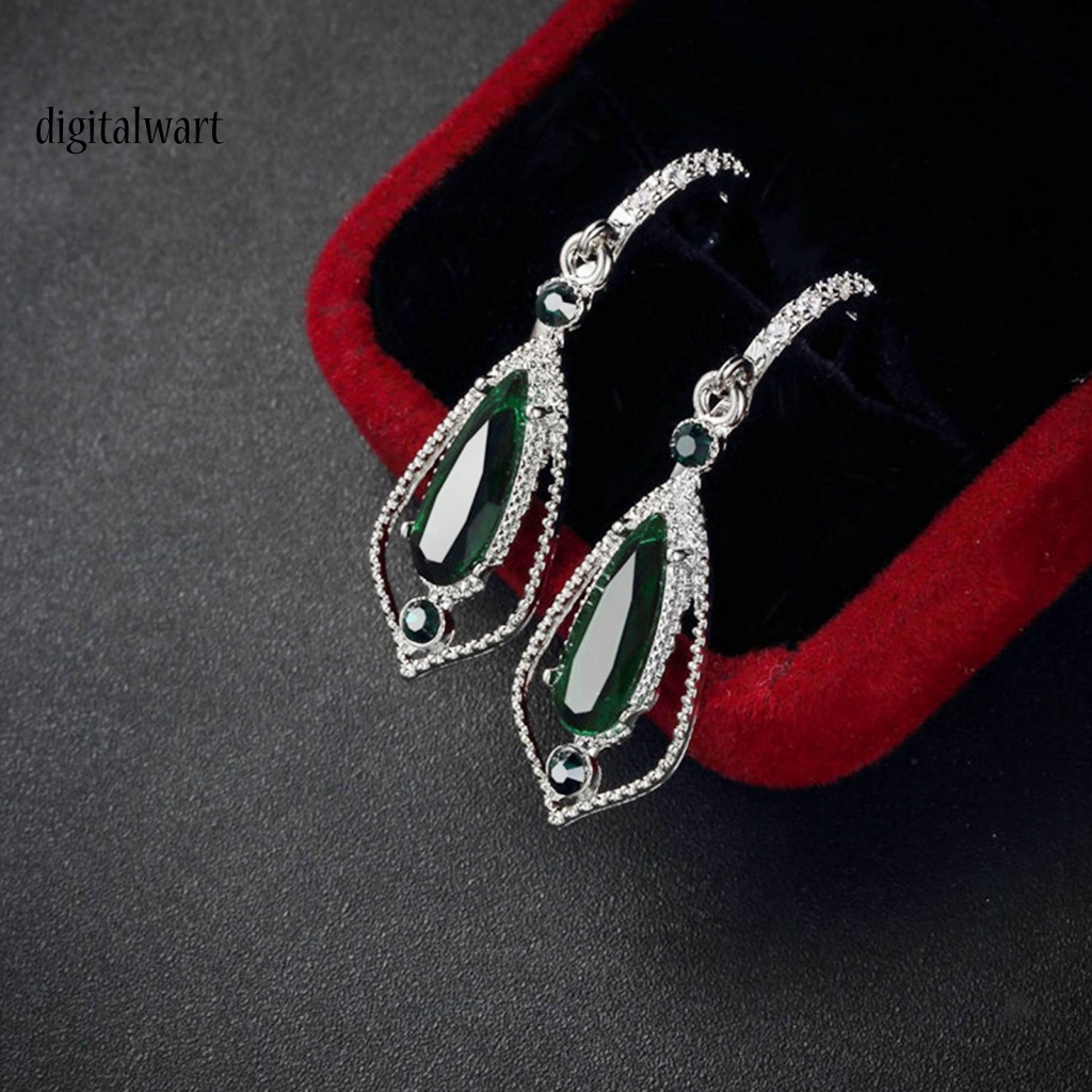 Kỹ Thuật Số| 1 Đôi Bông Tai Hình Giọt Nước Rỗng Đính Đá Zircon Hình Giọt Nước Thời Trang Dự Tiệc