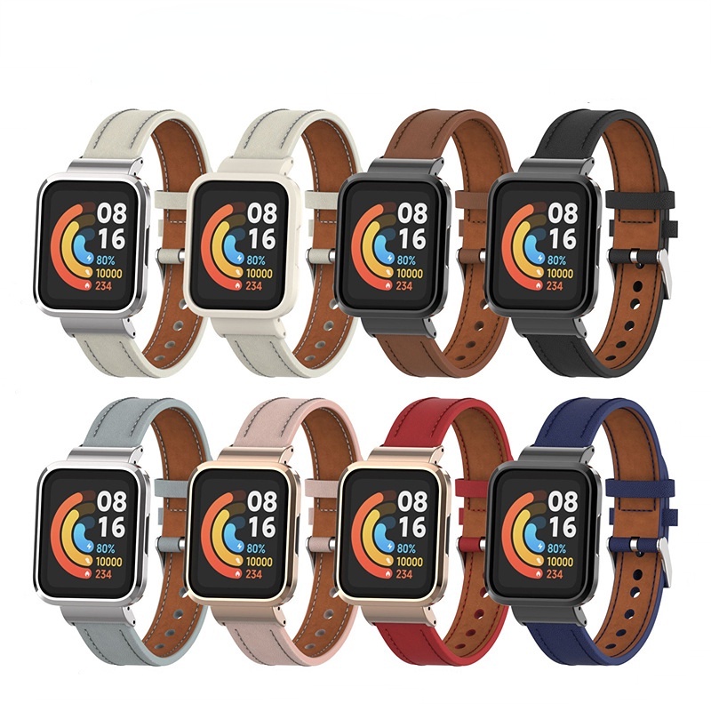 Dây Đeo Thay Thế Chất Liệu Da Màu Trơn Cho Redmi Watch 3 Redmi Watch 2 Lite / Mi Watch Lite