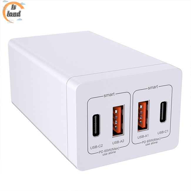 Bộ Sạc Nhanh 4 Trong 1 65W Galum Nitride Gan 2c + 2a Pd Usb Cho Laptop / Máy Tính Bảng / Điện Thoại Di Động