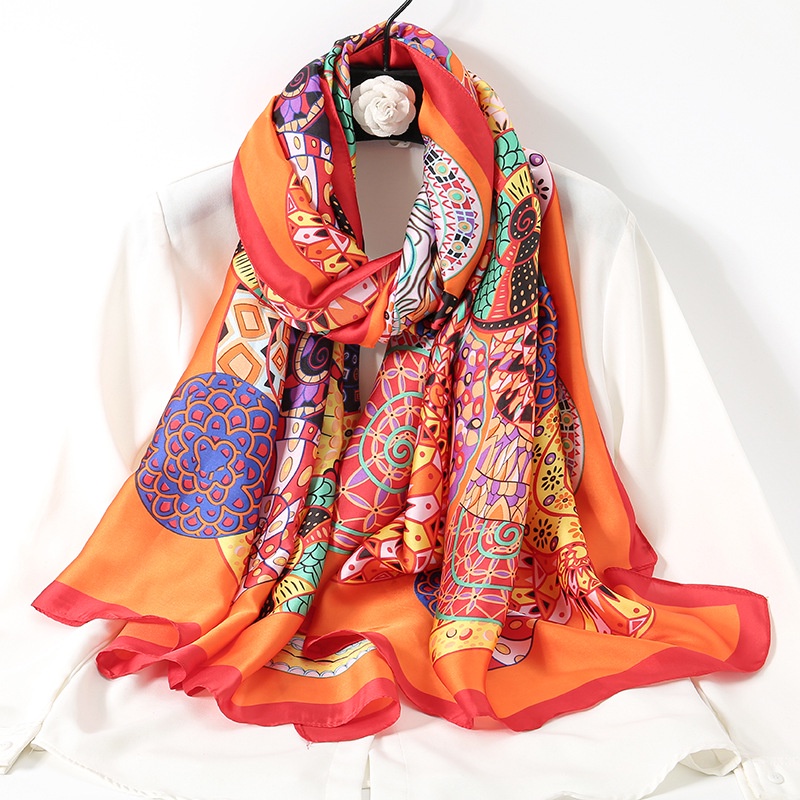 Khăn Choàng Lụa Satin 180 * 90CM Thời Trang Âu Mỹ 2023