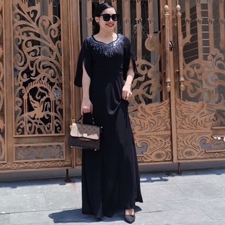 ĐẦM MAXI ĐÍNH ĐÁ TAY TIỂU THƯ