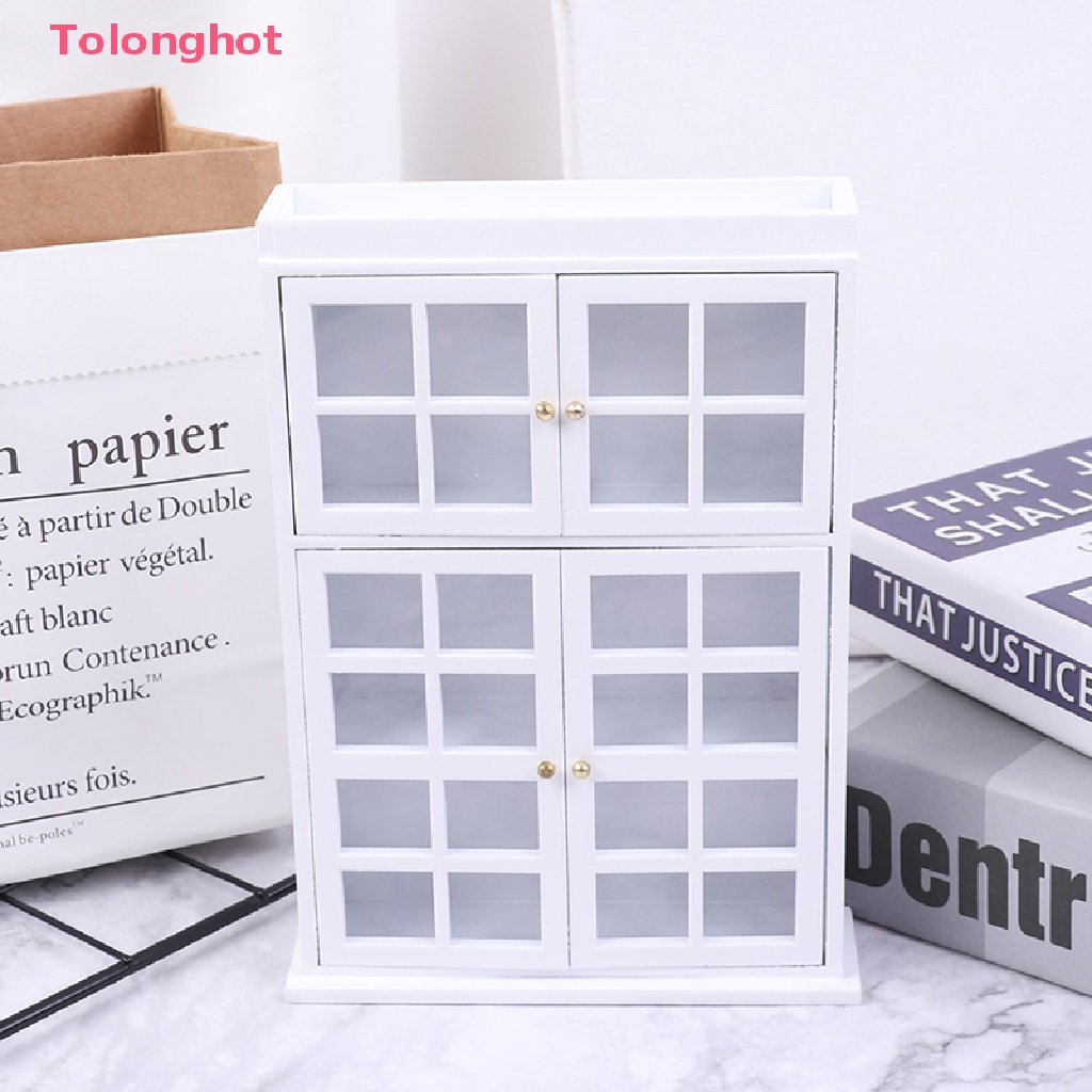 Mô Hình Tủ Bếp Màu Trắng Cỡ 1 / 12 Dùng Trang Trí Nhà Búp Bê