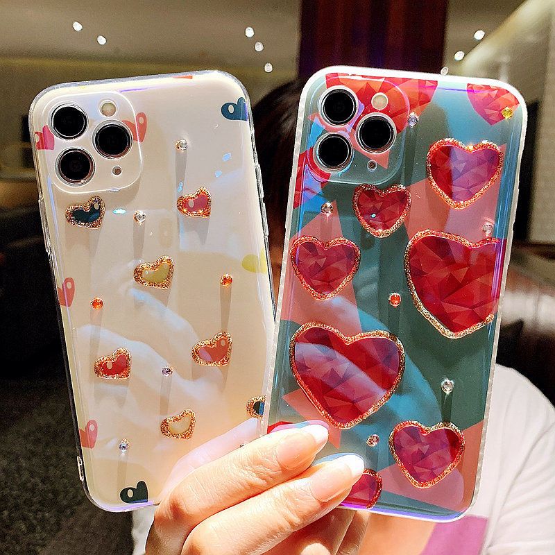 Ốp Điện Thoại Silicon In Hình Trái Tim Cho Iphone 14Promax 13 12 11 pro 12 / 11 X / Xs Max 7 / 8 p