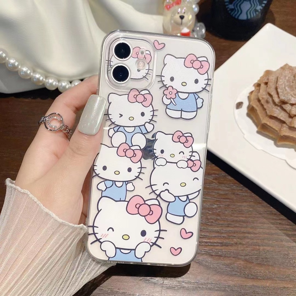 Ốp Điện Thoại TPU Mềm Trong Suốt Chống Sốc Hình Hello Kitty Cho Iphone 14 Plus 13 Pro Max 12 Mini 11 X Xs Xr 8 7