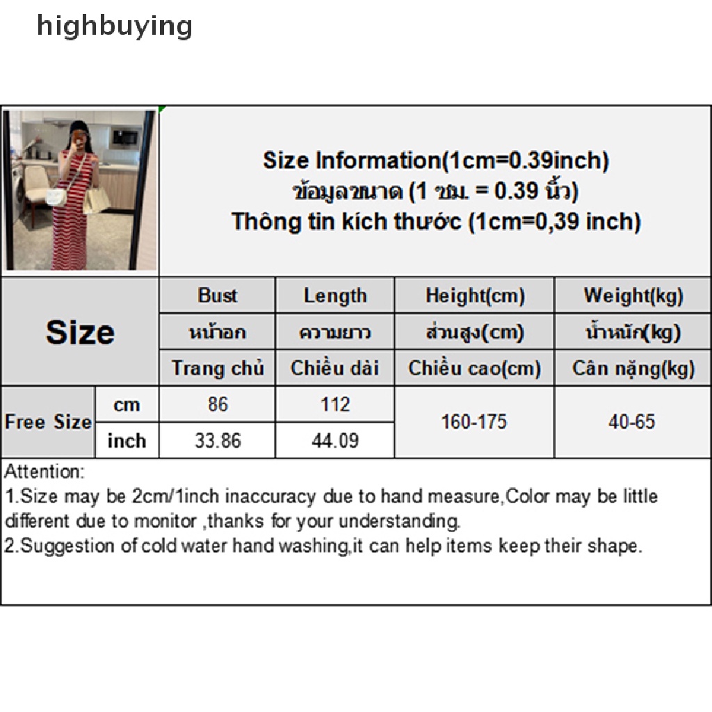Đầm Dài Không Tay Họa Tiết Kẻ Sọc Phong Cách Hàn Quốc Cho Nữ