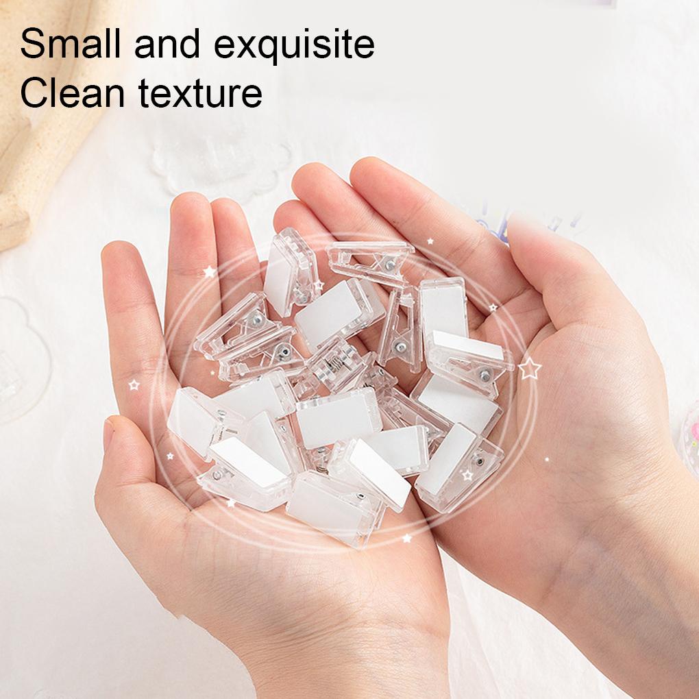 Set 15 Kẹp Cố Định Thẻ Tên Bằng ABS Trong Suốt Tái Sử Dụng Tiện Lợi