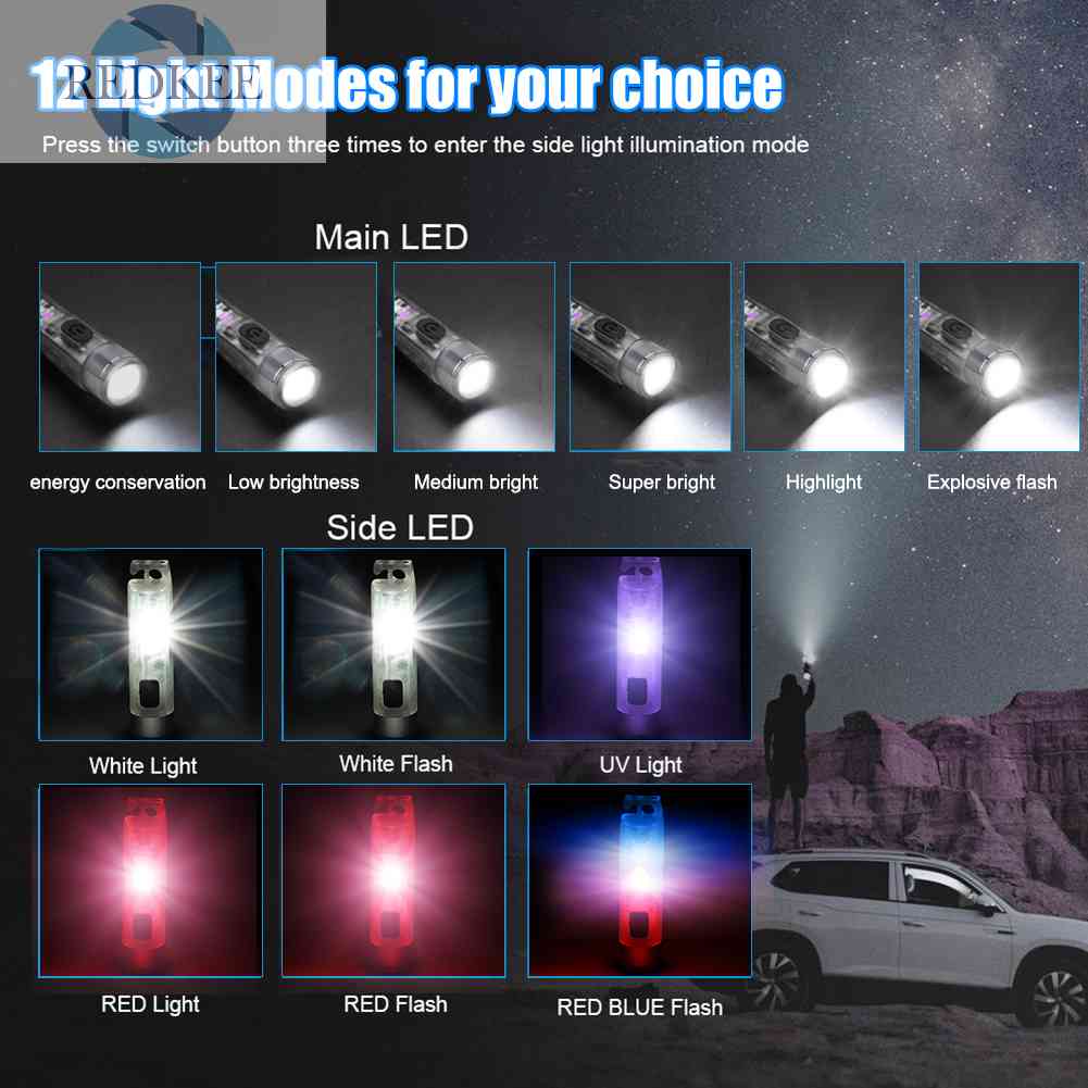 Móc Khóa Đèn Pin Mini Tiện Lợi