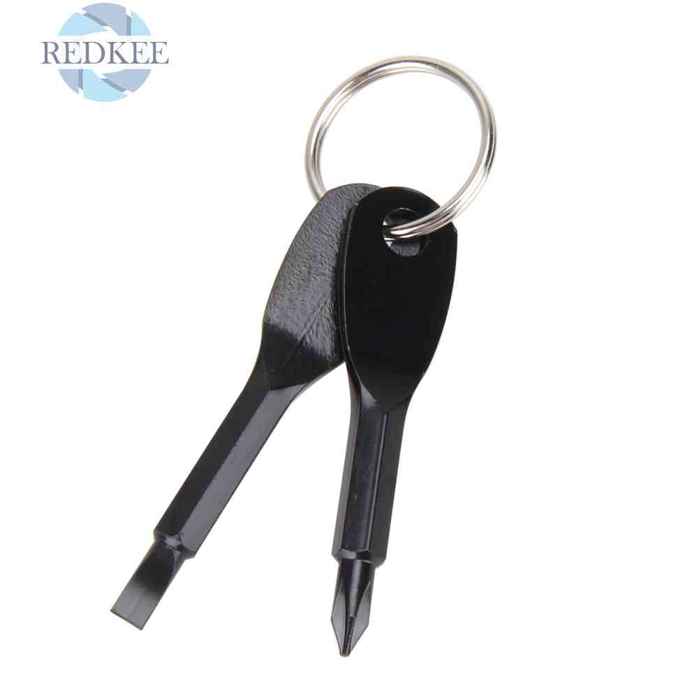 Set 2 Tua Vít Mini EDC Bằng Kim Loại Có Rãnh Chữ Thập