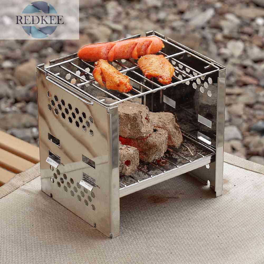 Bếp Than Củi Hai Lớp Mini Có Thể Gấp Gọn Tiện Dụng Khi Đi Cắm Trại