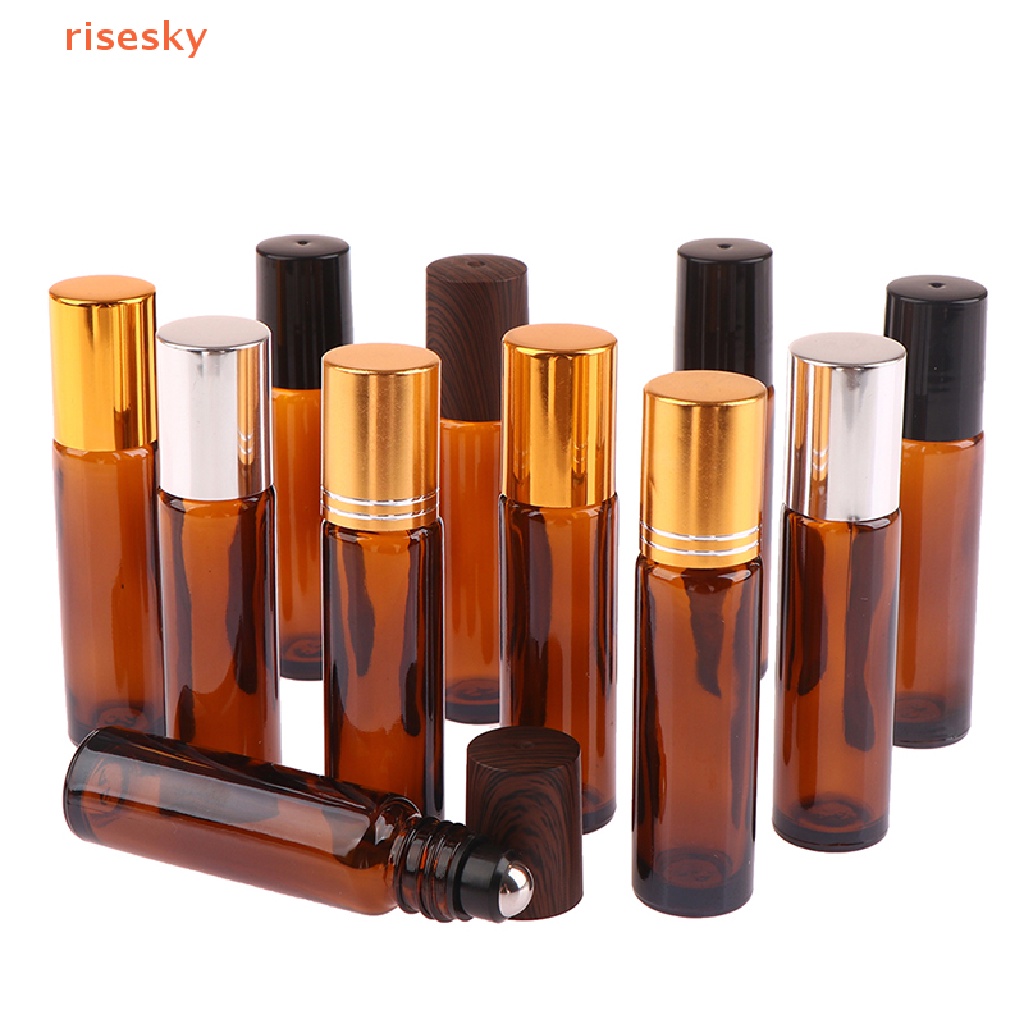 1 Lọ Thủy Tinh Cuộn 10ml Đựng Son Bóng Màu Hổ Phách
