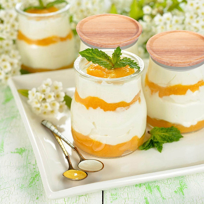 Nắp Đậy Thùng Đựng Thức Ăn Miệng Rộng Bằng Gỗ Chất Lượng Cao Cho Mason / Kerr Jars, Gỗ Acacia