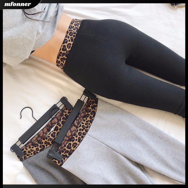 Quần Legging Cạp Cao In Họa Tiết Da Báo Thời Trang