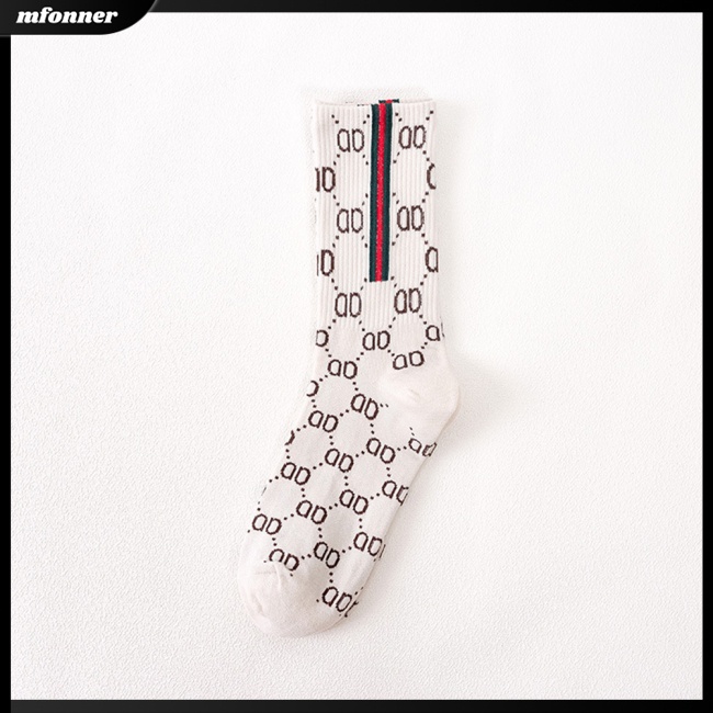 1 Đôi Tất Cotton Thấm Hút Mồ Hôi Thoáng Khí In Chữ Thời Trang Cho Nữ
