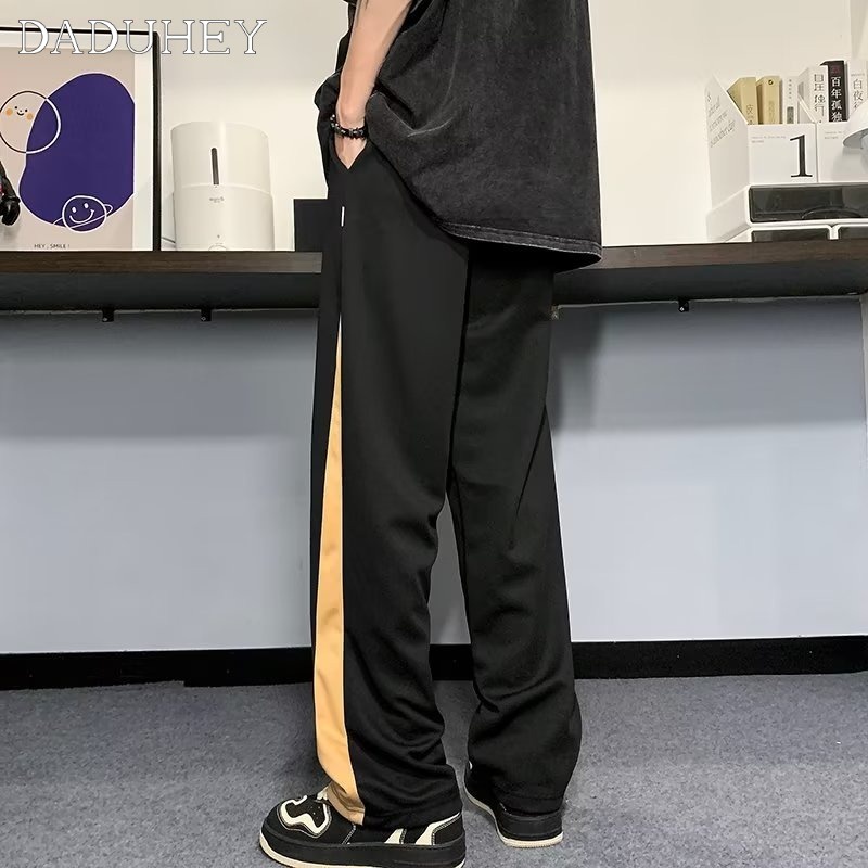 DaDuHey Men's 2023 New Korean Style Trendy Loose Casual Pants Summer Thin Draping Versatile Sports Pants Jogger Pants