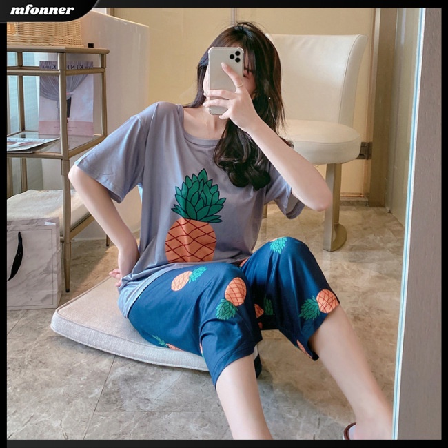 Set Đồ Ngủ 2 Món Họa Tiết Hoạt Hình Dễ Thương Cho Nữ
