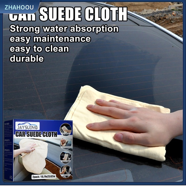 ☃Nhà Cửa☃ Set 2 Khăn Lau Kính Xe Hơi Bằng Da Lộn Thấm Hút Tốt Có Thể Tái Sử Dụng
