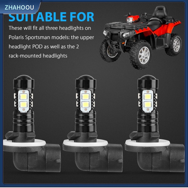 ☃Nhà Cửa☃ Set 3 Đèn Pha Led 881 Tương Thích Với Polaris Sportsman 400 450 500 550 570 600 700