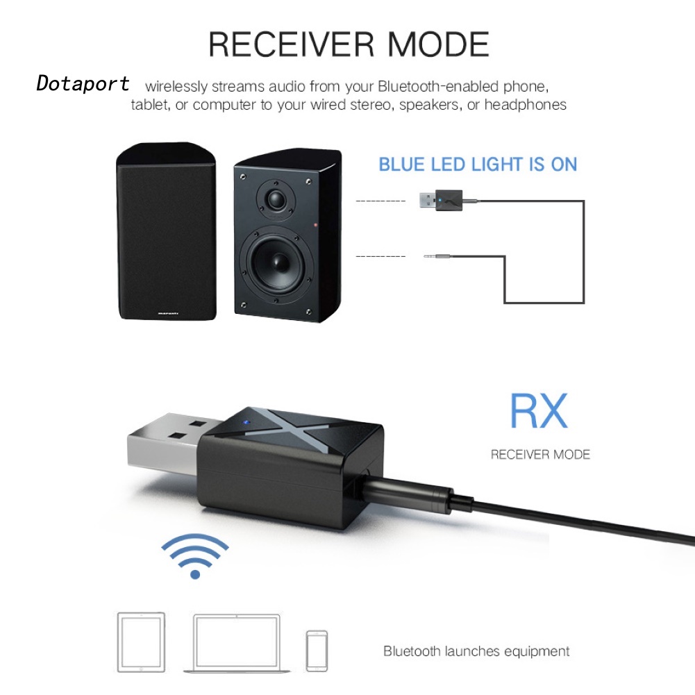Usb Nhận Tín Hiệu Bluetooth KDDT-5.0 Kèm Dây Cáp 3.5mm