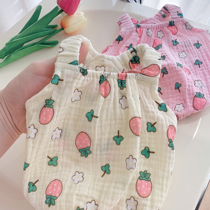Áo Thun Cotton Họa Tiết Dâu Tây / Gấu Trúc Dễ Thương Dành Cho Thú Cưng