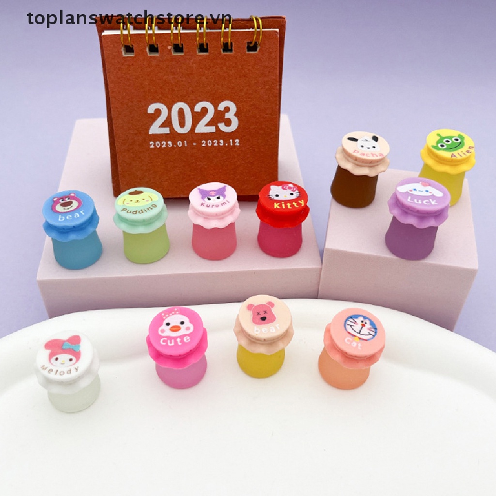 Set 2 Đồ trang trí Bình Mật Ong Mini Bằng Nhựa Resin Dạ Quang Trang Trí Bảng Điều Khiển Xe Hơi