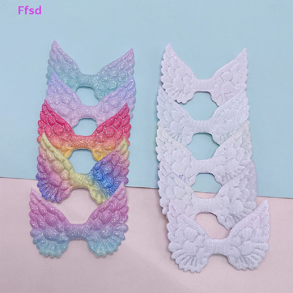 {Ffsd} Miếng Dán Hình Cánh Thiên Thần Lấp Lánh Trang Trí Quần Áo Trẻ Em / Vớ / Kẹp Tóc DIY Bán Chạy *