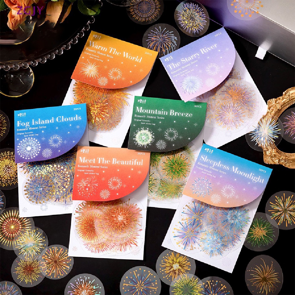 Bộ 30 Miếng Dán Trang Trí Sổ Tay / Nhật Ký Họa Tiết Thời Trang Lãng Mạn Mới