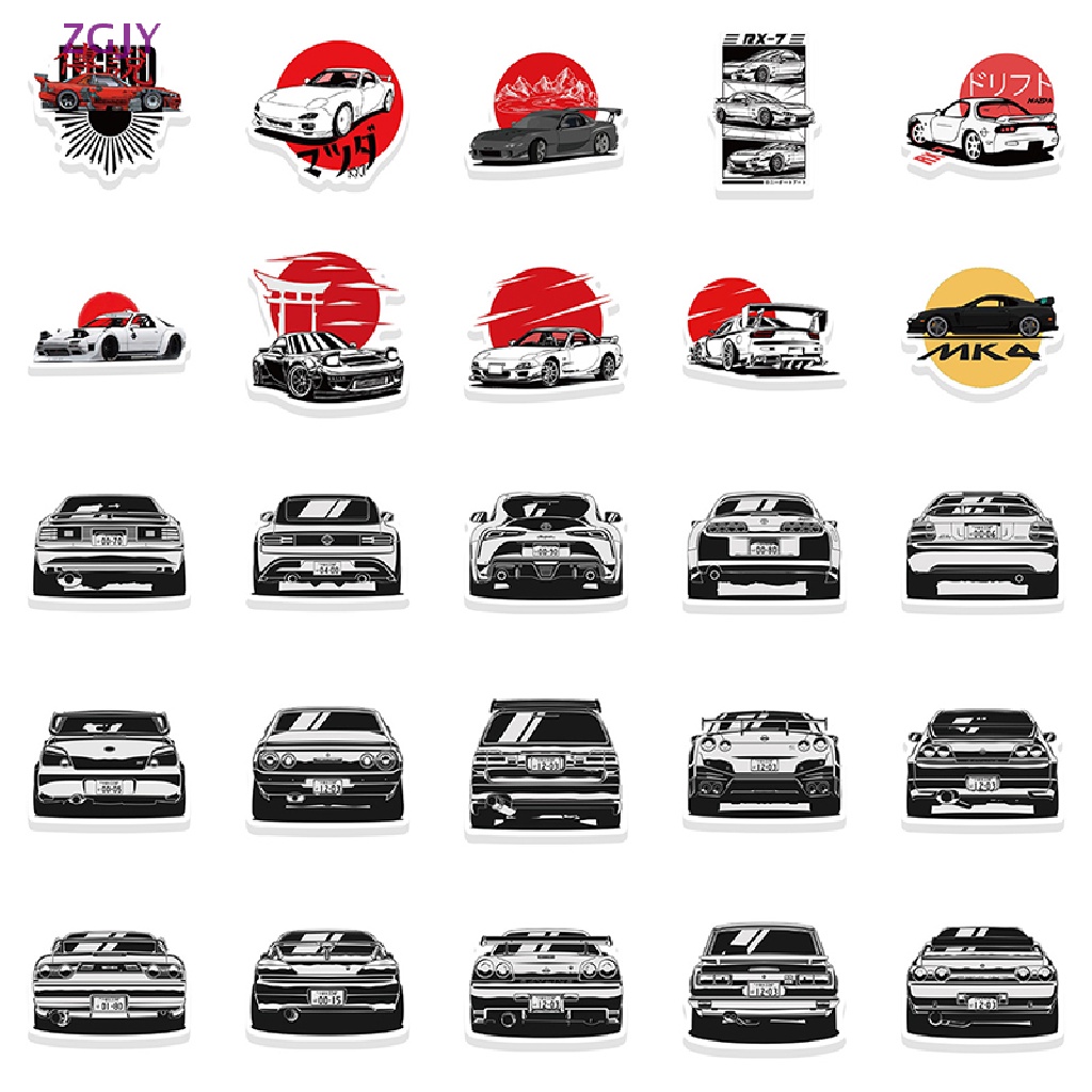 Bộ 50 Miếng Dán Chống Thấm Nước Họa Tiết Graffiti Độc Đáo Trang Trí Xe Hơi / Ván Trượt / Laptop / Mũ Bảo Hiểm Mới