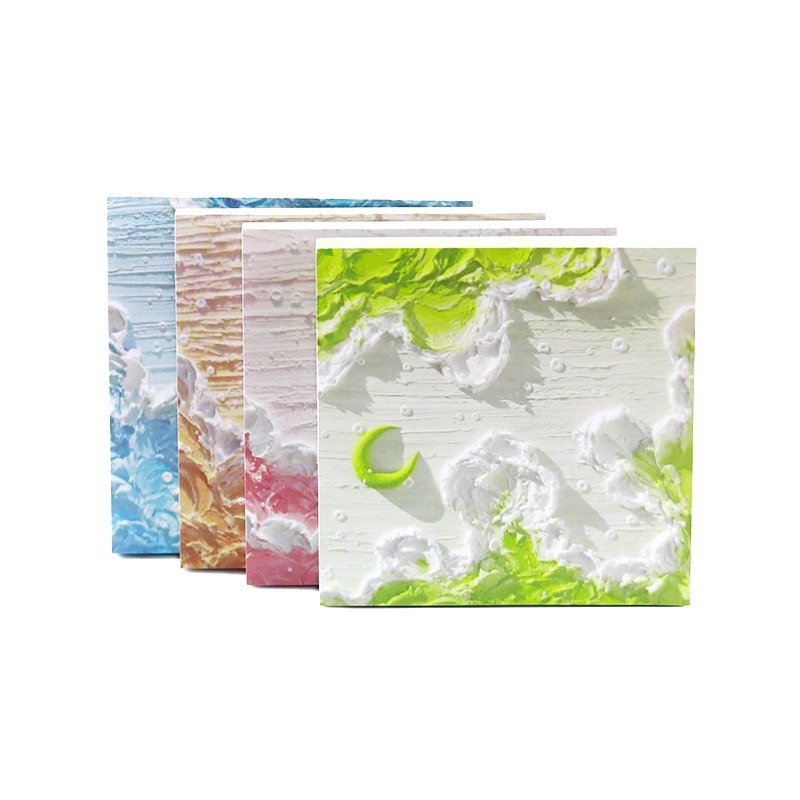 Set 50 Tờ Giấy Ghi Chú Vẽ Tranh Sơn Dầu Ba Chiều Độ Dính Cao ins