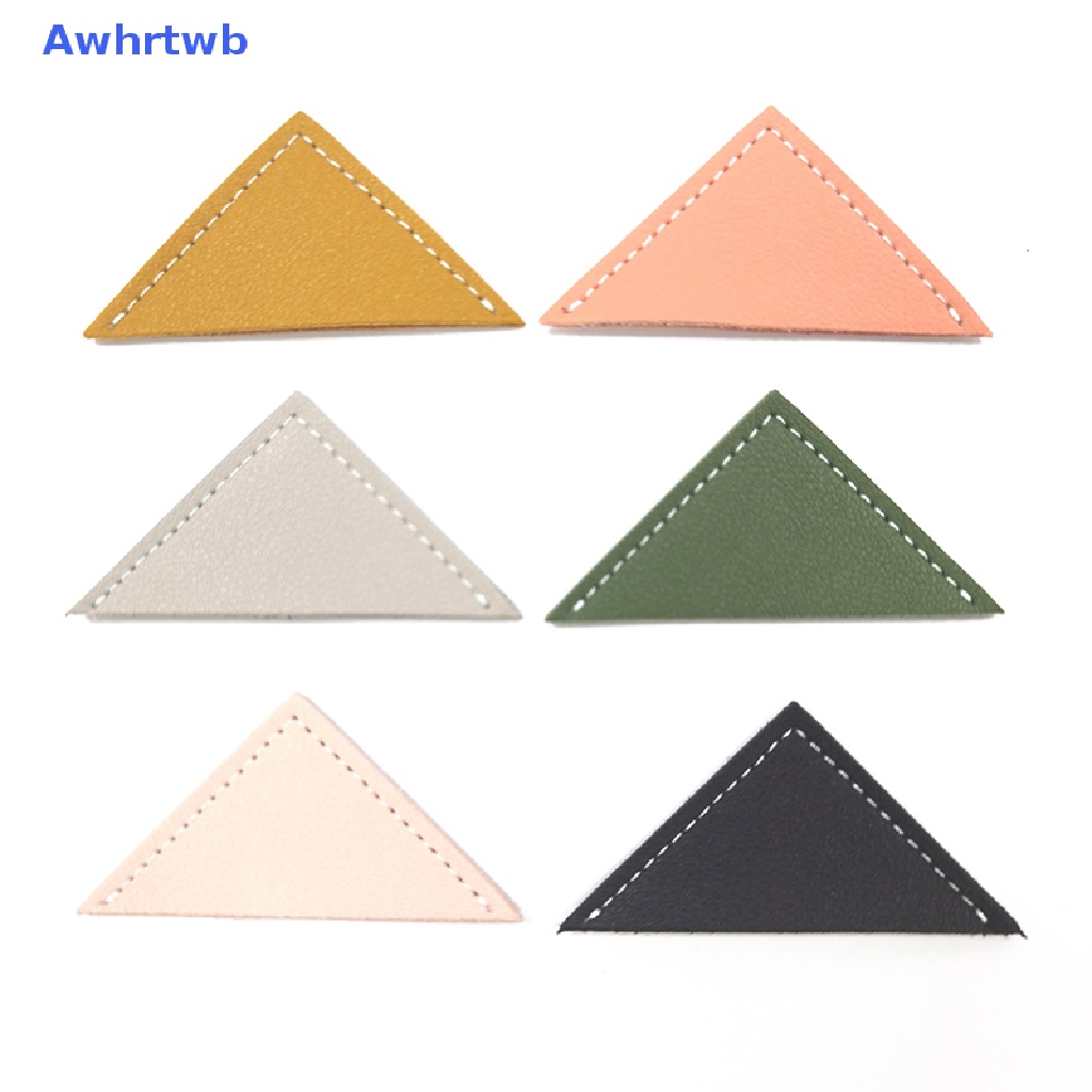 Awhrtwb Kẹp Giấy Đánh Dấu Trang Sách Bằng Da Hình Tam Giác Phong Cách Vintage Mới