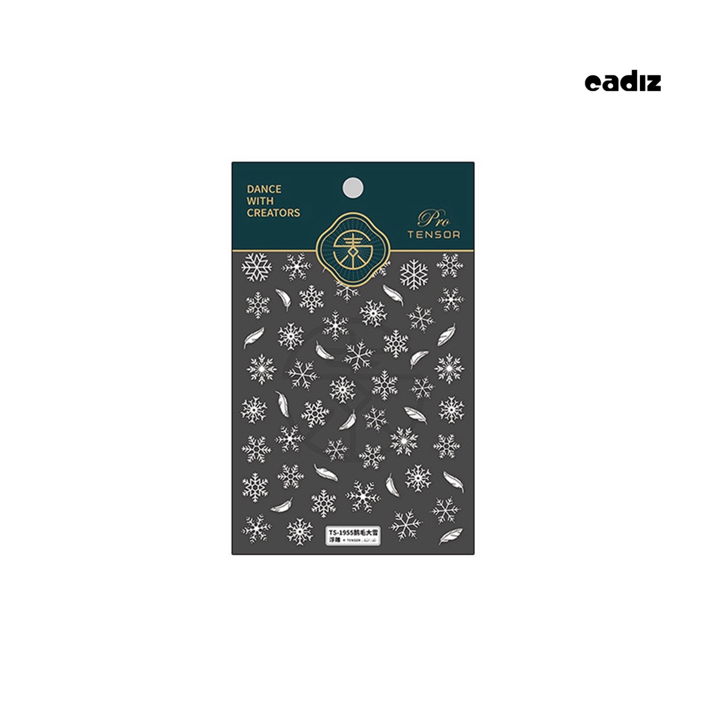 Miếng Dán Trang Trí Móng Tay 5D Hình Bông Tuyết / Lông Vũ Siêu Mỏng Chống Rơi