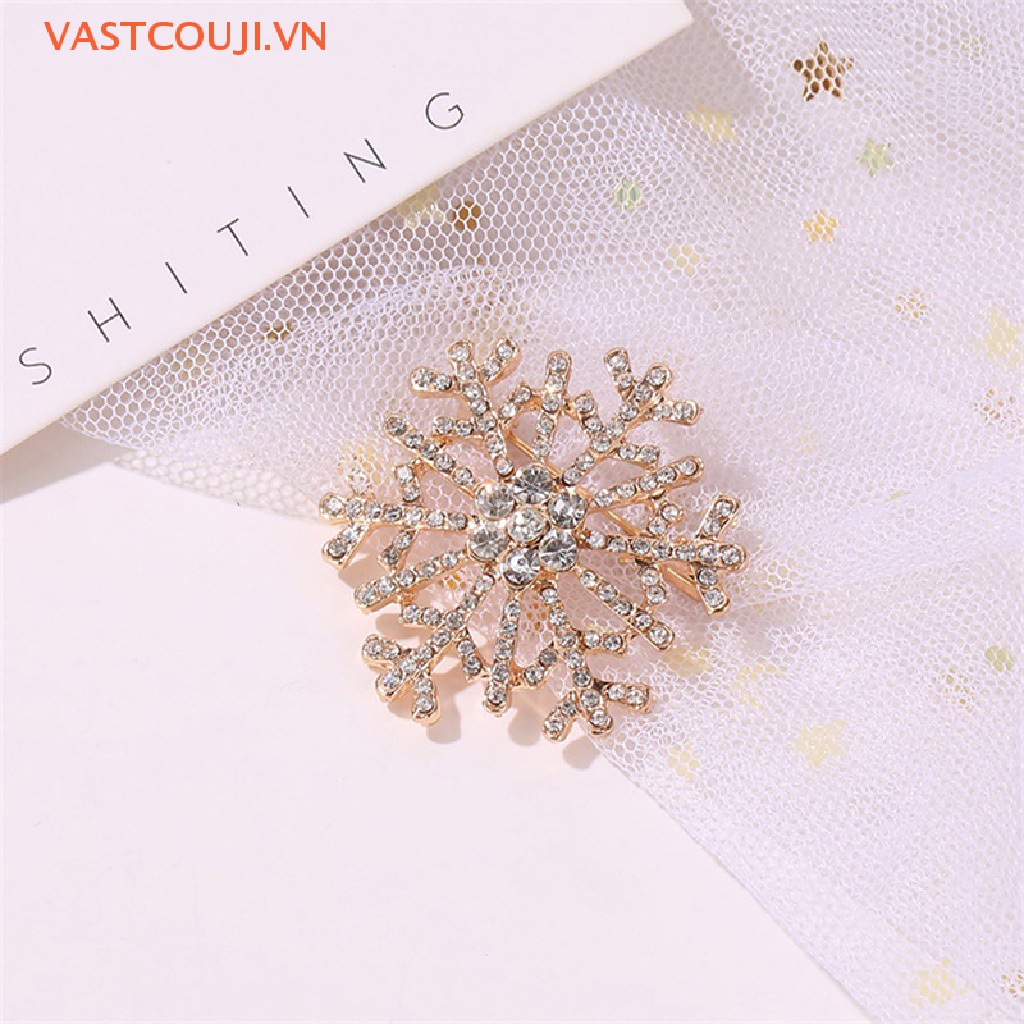 Ghim Cài Áo Hình Bông Tuyết Đính Đá Xinh Xắn Cho Nữ
