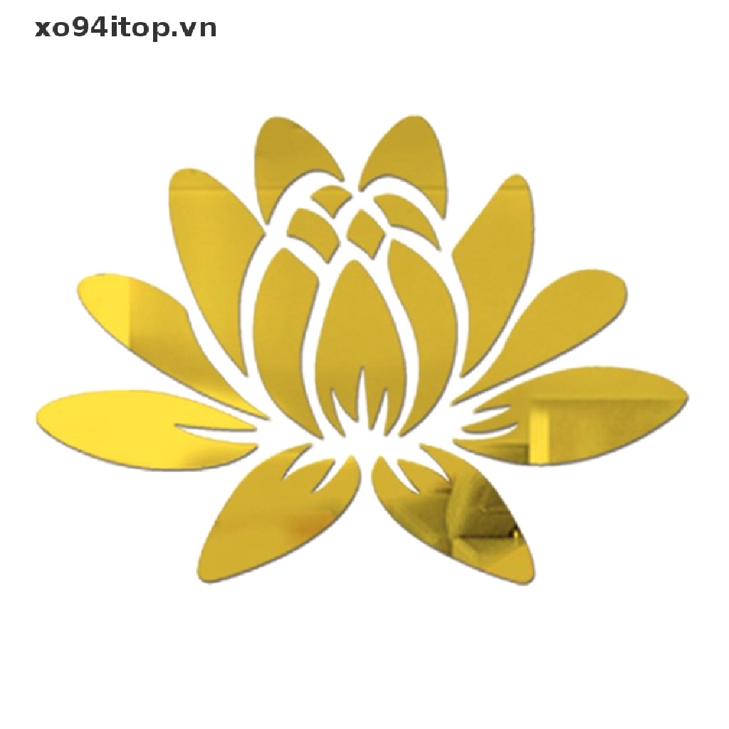 Đề Can Acrylic Hình Hoa Sen 3D Tráng Gương Dùng Để Trang Trí Nhà DIY