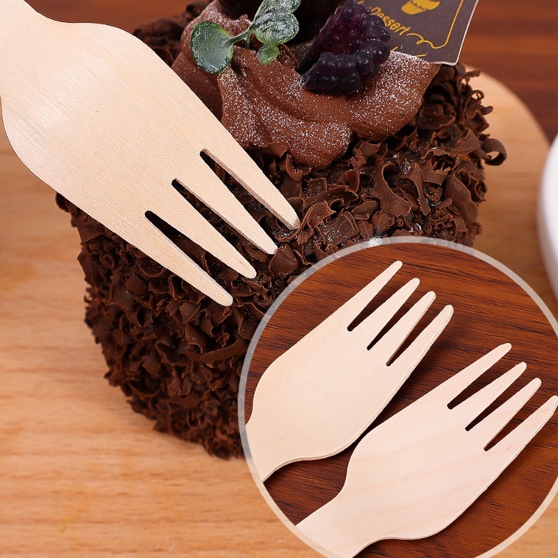 Set 100 Muỗng Nĩa Ăn Kem / Cà Phê / Salad / Bánh Mì Pasta Tự Nhiên Phân Hủy Được Thân Thiện Với Môi Trường