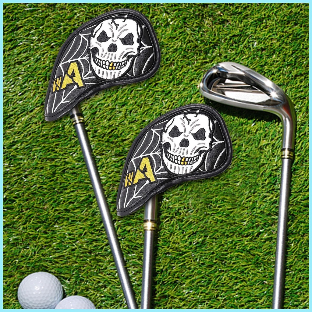 Set 10 Vỏ Bọc Đầu Gậy Đánh Golf Bằng PU Họa Tiết Đầu Lâu Độc Đáo