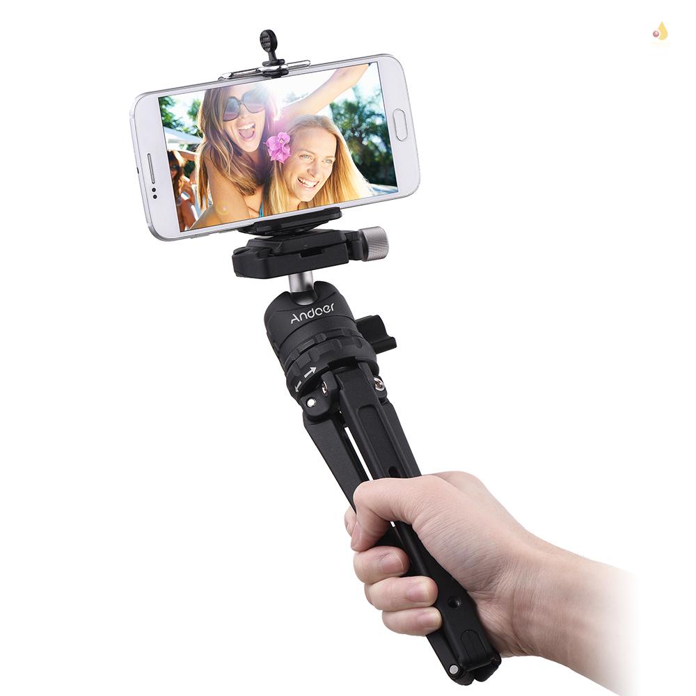 Andoer Giá Đỡ Ba Chân Mini Để Bàn Với Đĩa Tháo Lắp Nhanh Cho Máy Ảnh DSLR Action Điện Thoại