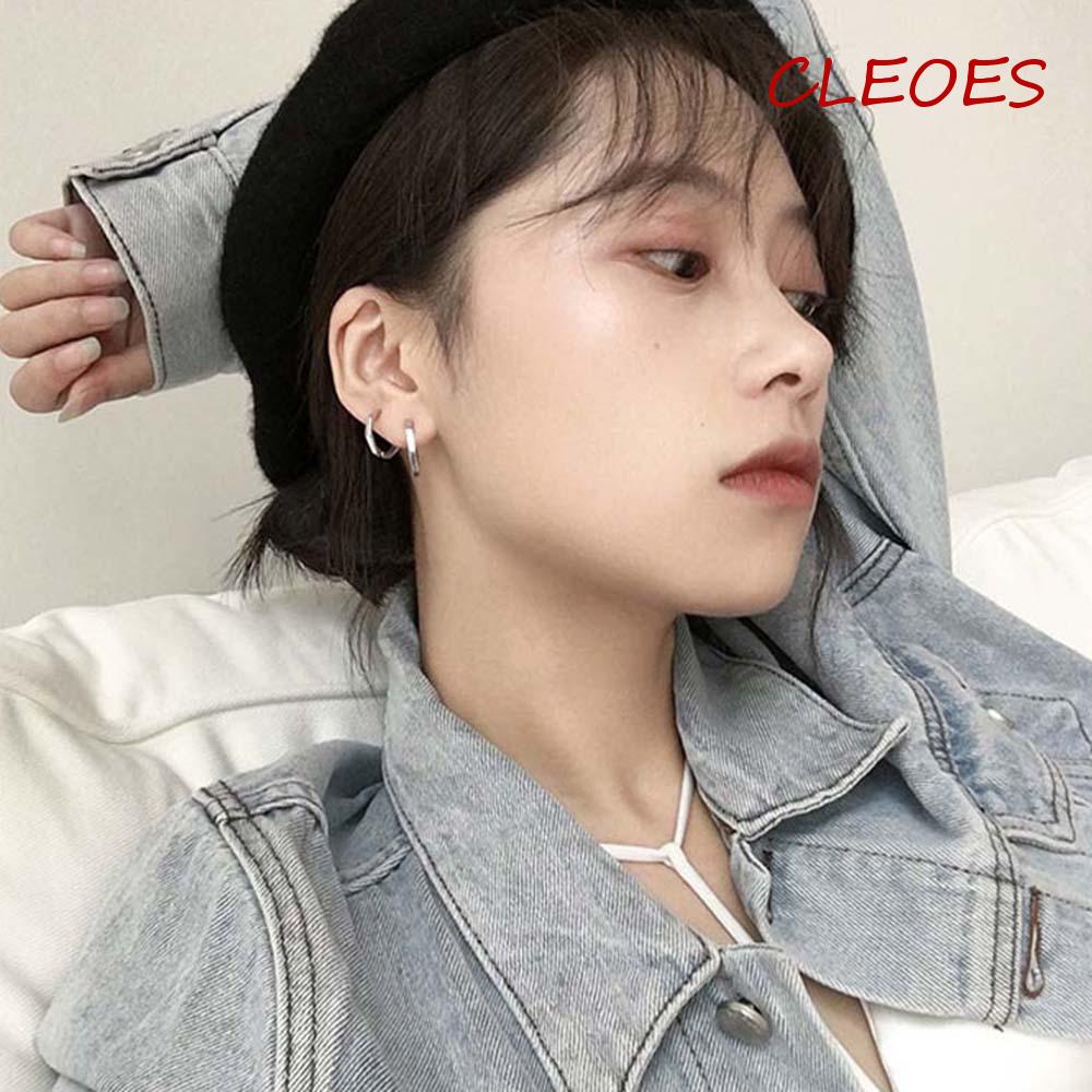 Bông Tai Hình Bát Giác Bằng Đồng Đánh Bóng Phong Cách Hàn Quốc Thời Trang Cho Nữ