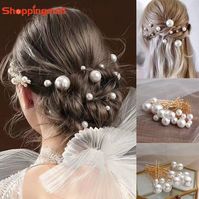 Set 16 Kẹp Tóc Chữ U Đính Ngọc Trai Thời Trang Cho Nữ