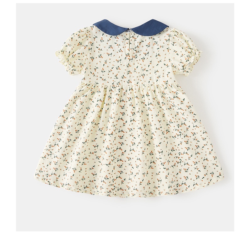 Đầm Công Chúa Mùa Hè Tay Cộc Bằng Vải Cotton Mềm Thoáng Khí In Họa Tiết Dễ Thương Cho Bé