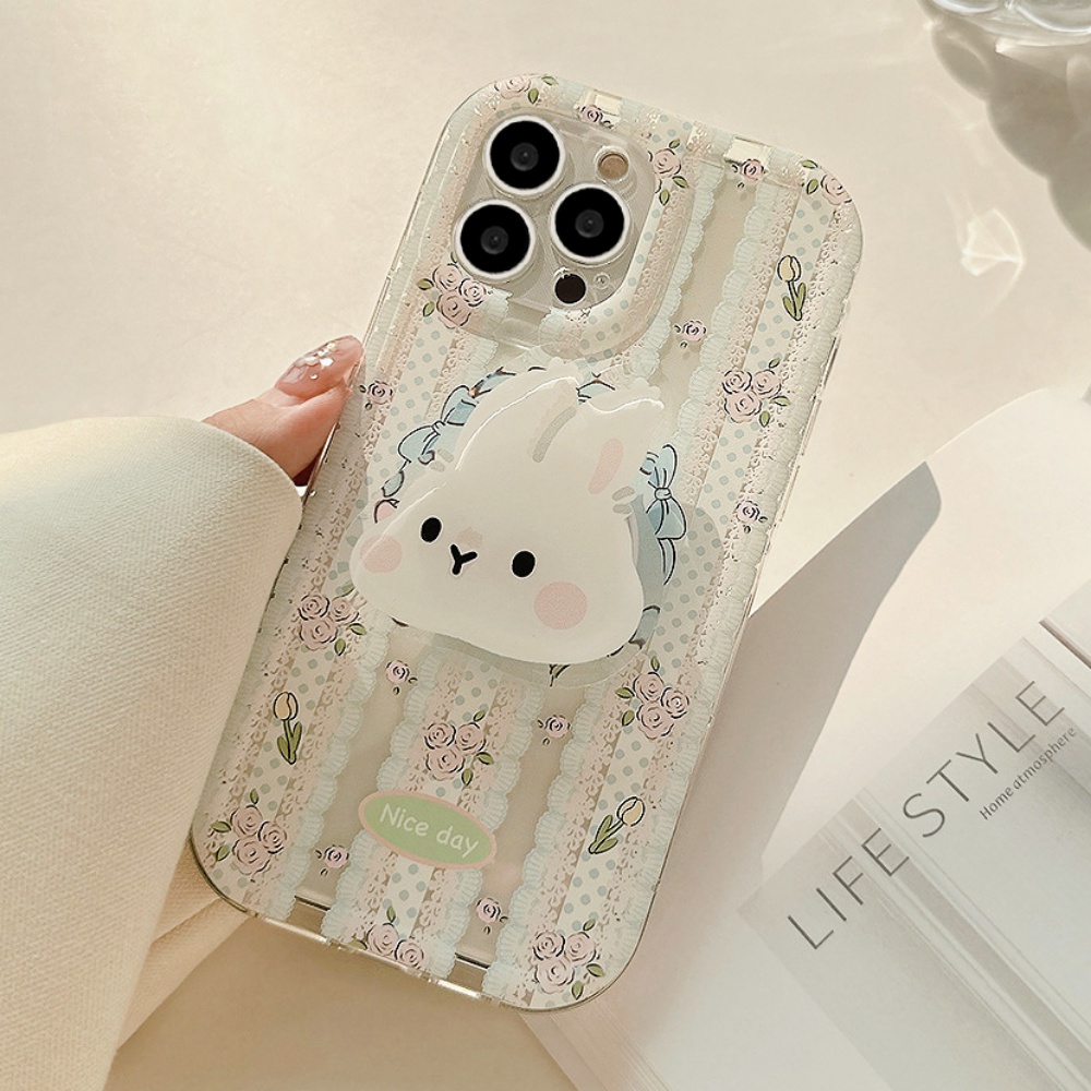 Ốp Điện Thoại TPU Dẻo Họa Tiết Hoa / Thỏ Thời Trang Chống Bụi Bẩn / Sốc Cho IPhone 11 12 13 14 Pro Max