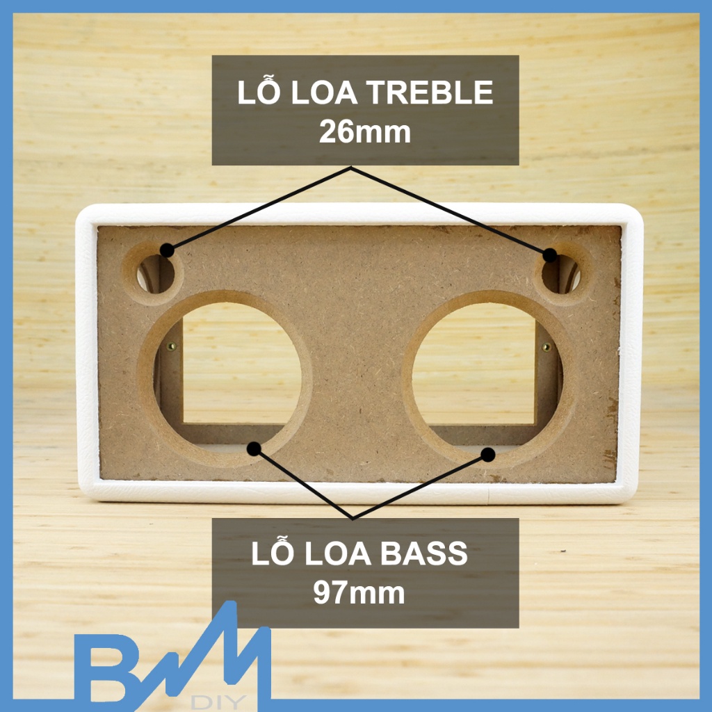 Box loa bọc da hoàn thiện 350x190x200mm dáng Stanmore ghép loa 4inch cộng hưởng