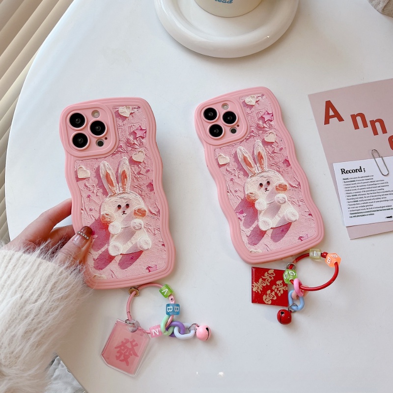 Ốp Điện Thoại Hình Thỏ Sơn Dầu Nghệ Thuật Cho Iphone 14promax 13promax 12 11promax 6 7 8 Plus X Xr XSMax