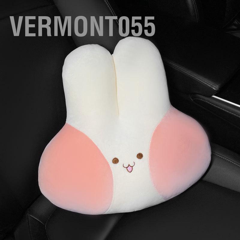 Vermont055 Gối Tựa Đầu Ô Tô Blush Bunny Mềm Mại Thân Thiện Với Làn Da Hoạt Hình Dễ Thương Đệm Ghế Cho