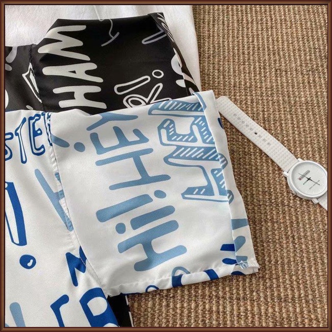 Áo Sơ Mi Nam Tay Ngắn Dáng Rộng In Chữ Phong Cách Hong Kong Thời Trang Mùa Hè