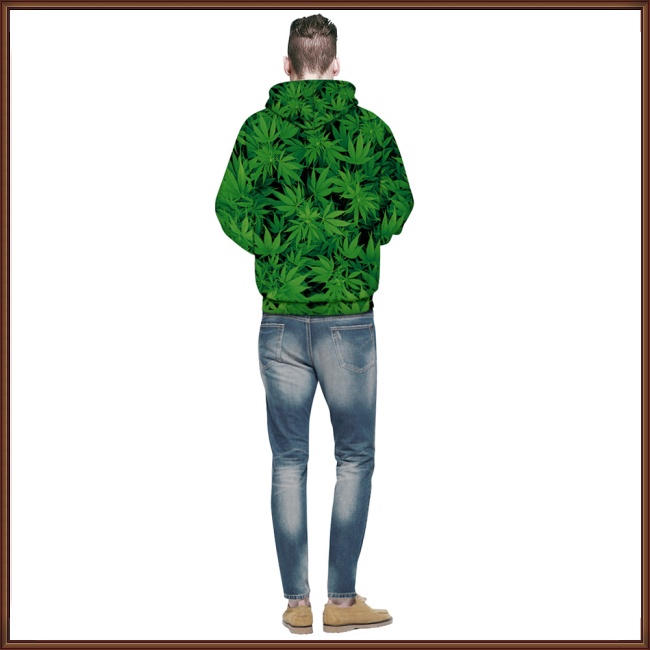 Áo Hoodie In Họa Tiết Lá Xanh 3D Thời Trang Cho Cặp Đôi