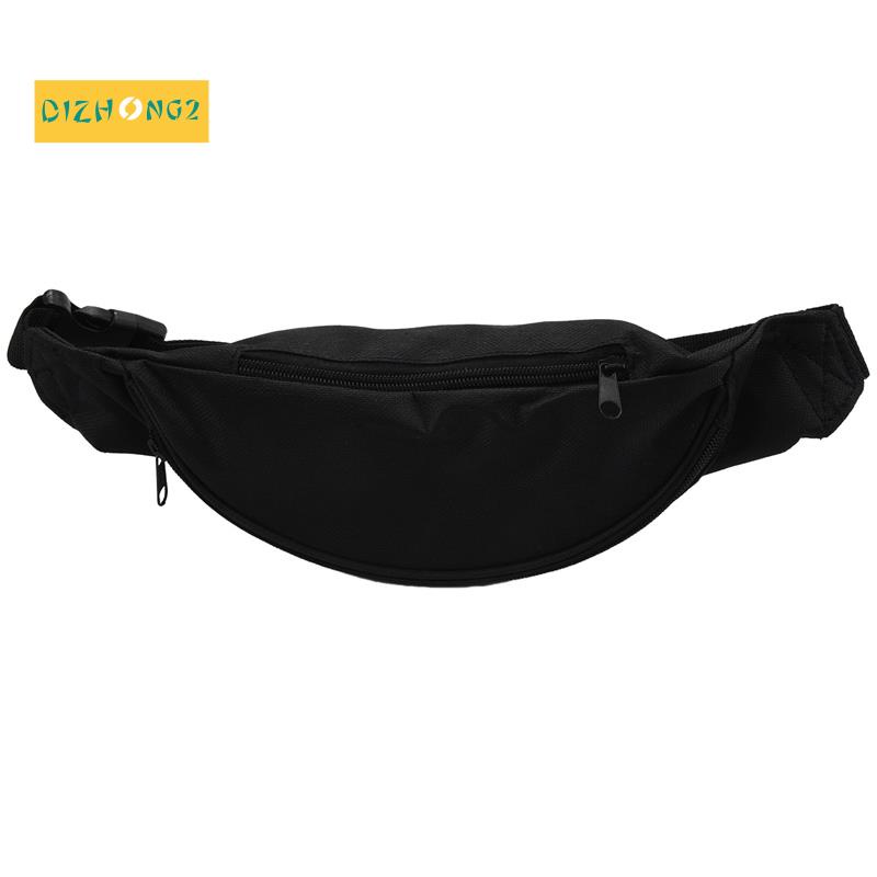 Túi Đeo Hông Unisex Có Khóa Kéo Tiện Dụng Đen