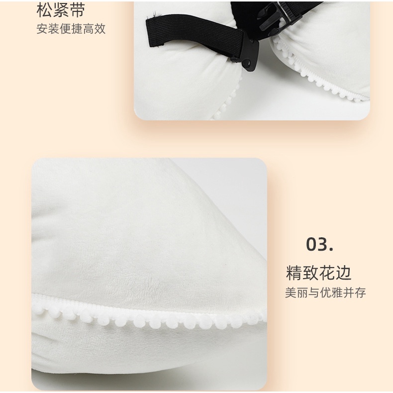 Plush Automotive Headrest Neck Pillow Creative Crown Automotive Waist Cushion Winter Soft Comfortable Warm Car Cushion Car headrests Waist Pillow  Car interior accessories