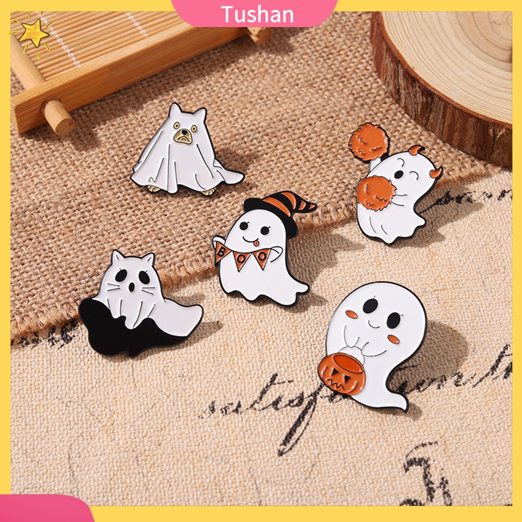 Ghim Cài Áo Hình Ma Hoạt Hình Trọng Lượng Nhẹ Trang Trí Halloween