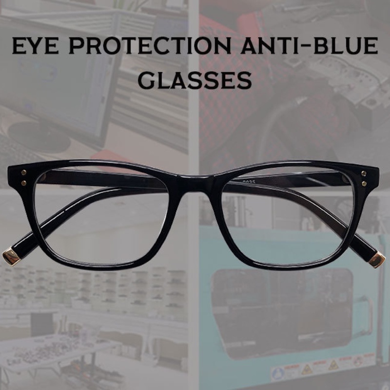 (KIQI-FASHION) COD Mắt Kính Gọng Vuông Chống Ánh Sáng Xanh Phong Cách Cổ Điển Thời Trang Cho Nam Và Nữ