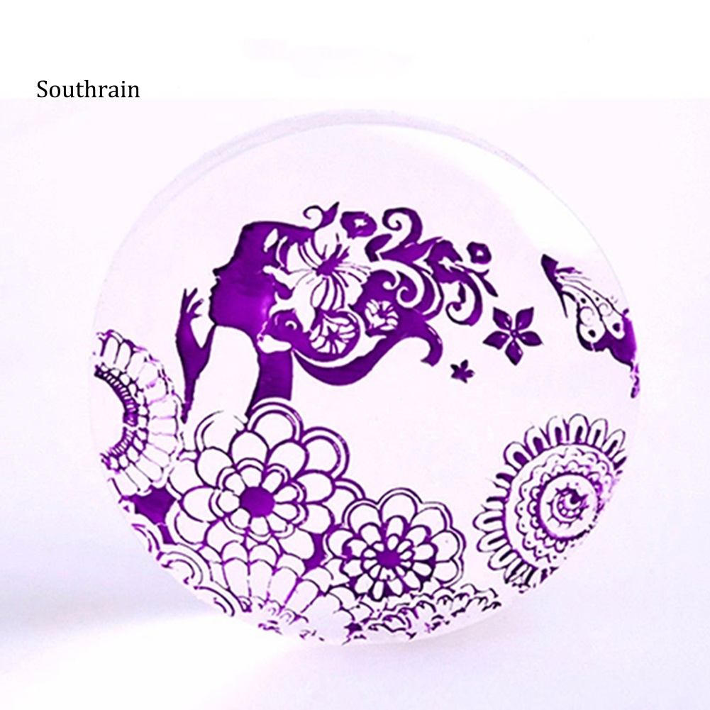 Bộ Dụng Cụ In Hình Móng Tay Nghệ Thuật Bằng Silicone Trong Suốt + Dụng Cụ Nạo DIY