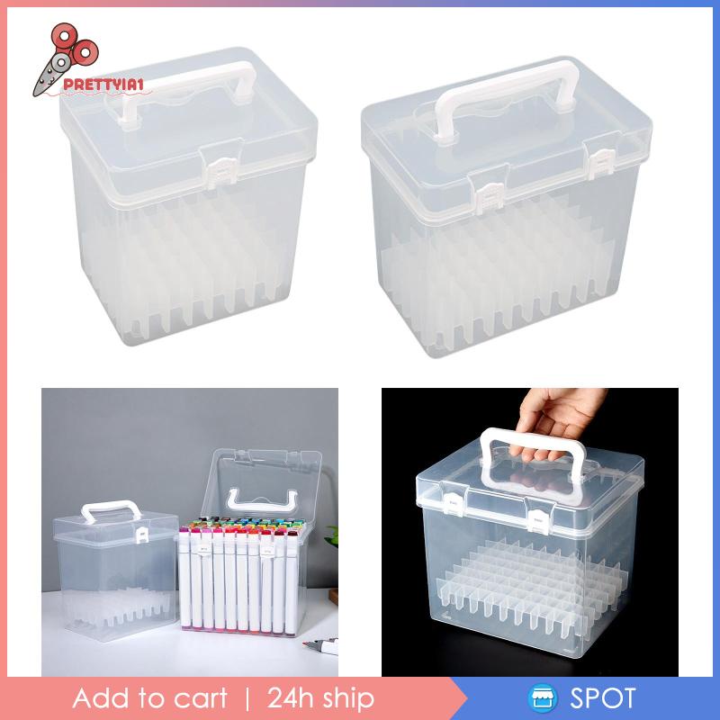 [Prettyia1] Hộp Đựng Bút Đánh Dấu Rỗng Thủ Công Có Tay Cầm Cho Trường Học